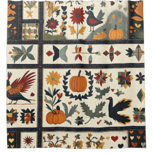 Folk Art Autumn Quilt Pattern Rustic Harvest