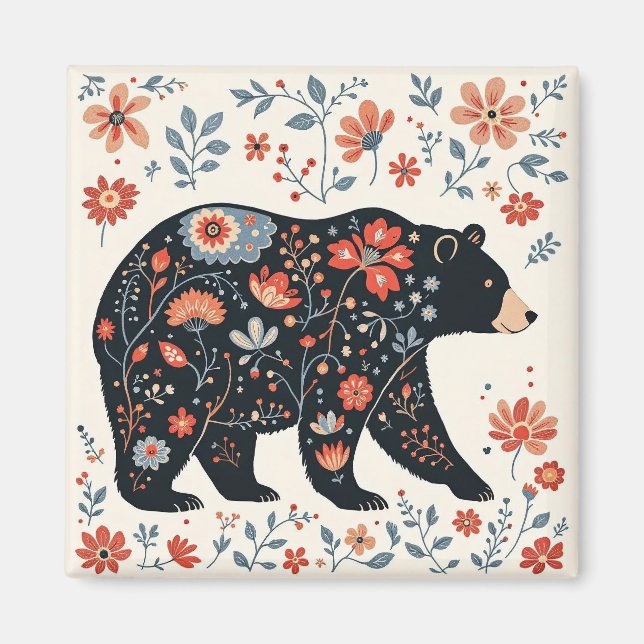 Folk Art Bear Magnet (Front)
