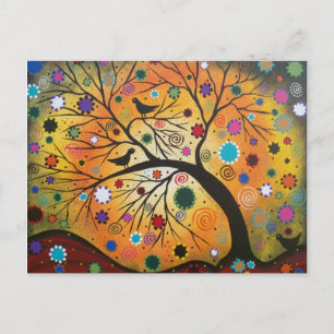 FOLK ART Bending Branches BY LORI EVERETT postcard