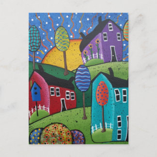 FOLK ART Big Sun par LORI EVERETT carte postale