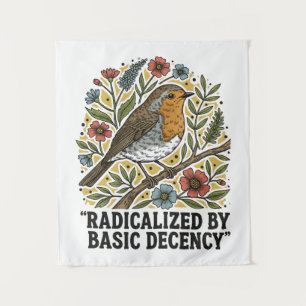 Folk Art Bird Illustration for Social Justice  Tapestry