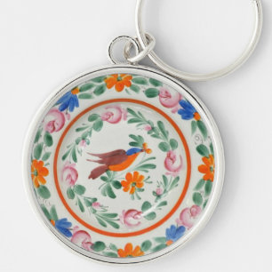 Folk Art Bird Keychain