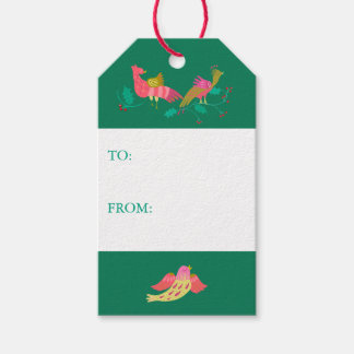 Folk Art Birds Paper Holiday  Gift Tags