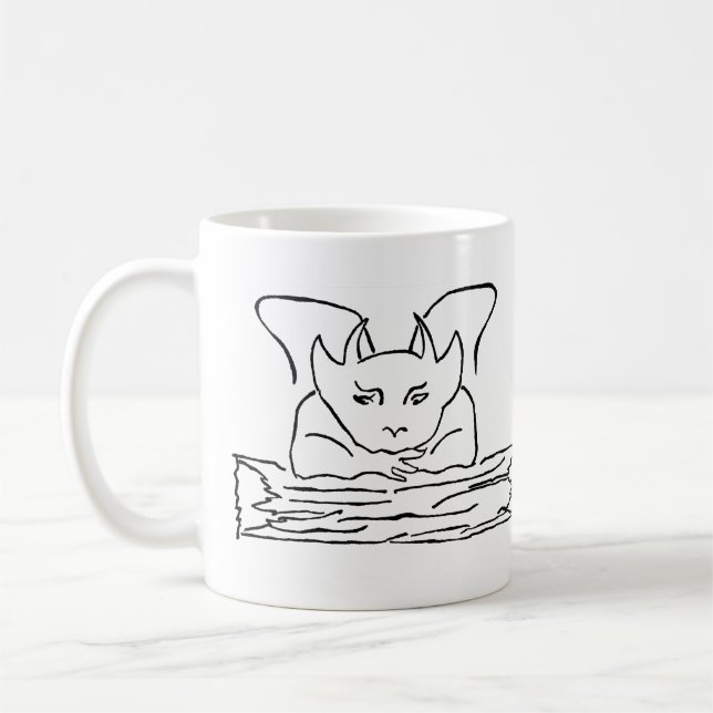 Folk Art Black Gargoyle  Coffee Mug (Left)