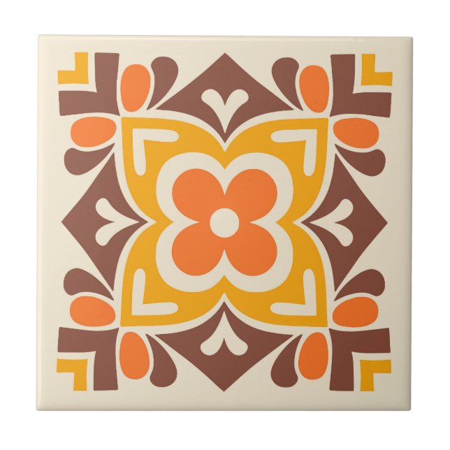 Folk Art Bloom Tile (Front)