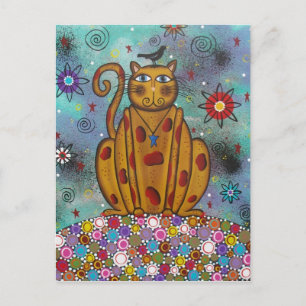 FOLK ART Blue Eye's BY LORI EVERETT postcard