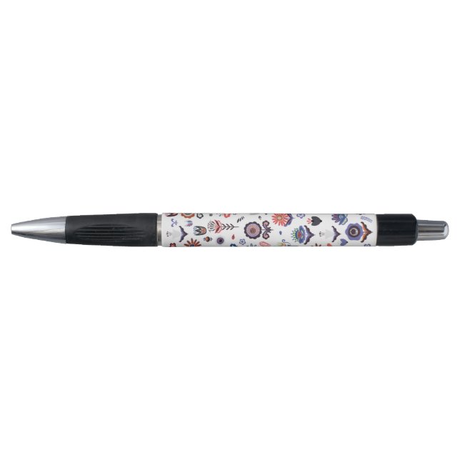 Folk Art Botanical Seamless Pattern Pen (Front)