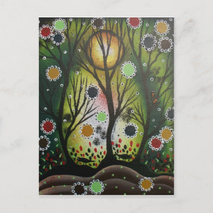 Folk Art_By Lori Everett, Day Of The Dead,Tree Art Postcard