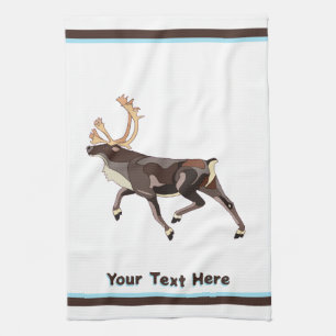Folk Art Caribou/Reindeer Kitchen Towel