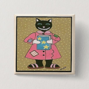 Folk Art CAT 2 Inch Square Button
