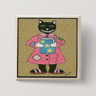 Folk Art CAT 2 Inch Square Button