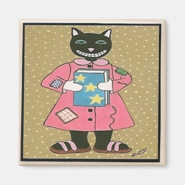 Folk Art CAT Magnet (Front)