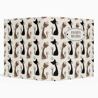 Folk Art Cat Pattern | Farmhouse Kitchen Recipe Binder