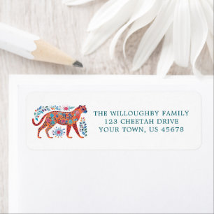 Folk Art Cheetah Return Address