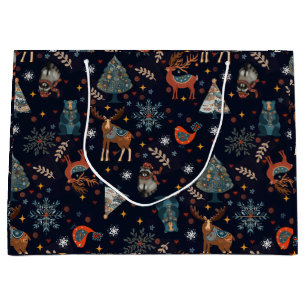 Folk Art Christmas  Large Gift Bag
