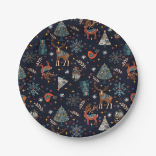 Folk Art Christmas  Paper Plate