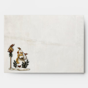 Folk Art Christmas Snowman A7 Envelope for 5"x7"