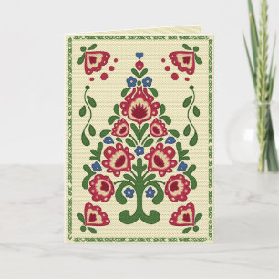Folk Art Christmas Tree Holiday Card