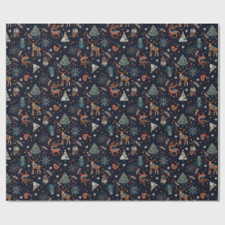 Folk Art Christmas Wrapping Paper