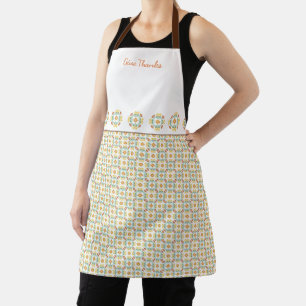 Folk Art Chrysanthemum Autumn Pattern Apron