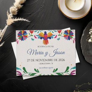 Folk Art Colorful Floral Fiesta Spanish Wedding Save The Date