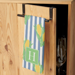 Folk Art Corn Stripe Kitchen Towel