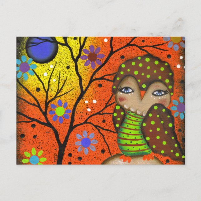 Folk Art Day Of The Dead By Lori Everett Postcard (Front)