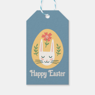 Folk Art Easter Egg Bunny Gift Tags