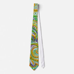 Folk Art Fantasy Pattern Tie