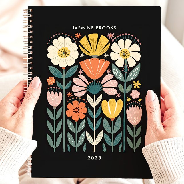 Folk Art Floral 2025 Nom personnalisé (Créateur téléchargé)
