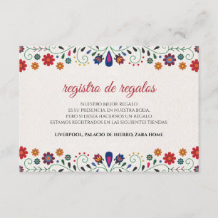 Folk Art Floral Botanical Fiesta Spanish Wedding Enclosure Card