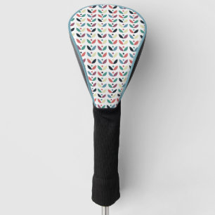 Folk Art Floral Geometric Pattern Golf Head Cover