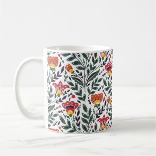 Folk art floral pattern coffee mug