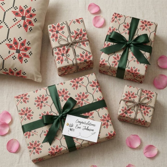 Folk Art Floral Pattern Wrapping Paper  (Creator Uploaded)