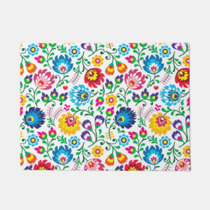 Folk Art Flower Pattern 2 Doormat