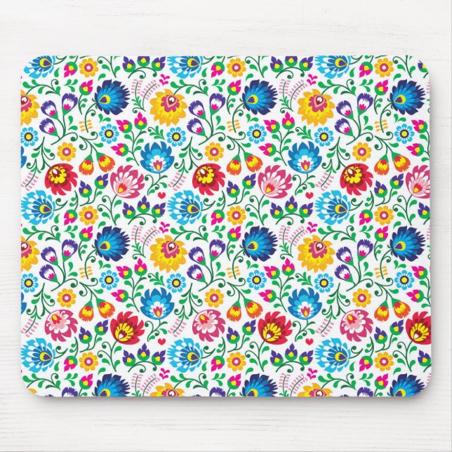 Folk Art Flower Pattern 2 Mouse Pad (Front)