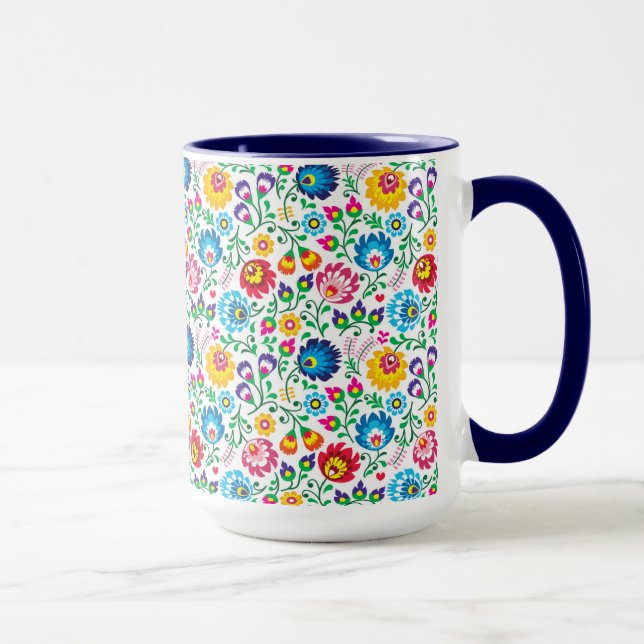 Folk Art Flower Pattern 2 Mug (Right)