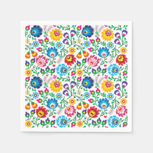 Folk Art Flower Pattern 2 Napkin