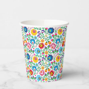 Folk Art Flower Pattern 2 Paper Cups