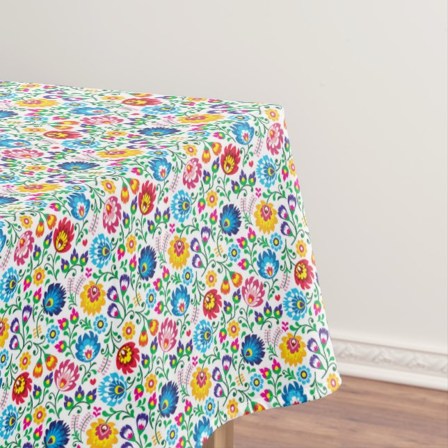 Folk Art Flower Pattern 2 Tablecloth (In Situ)