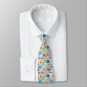 Folk Art Flower Pattern 2 Tie