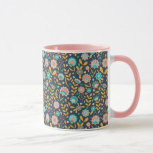 Folk Art Flower Pattern Mug