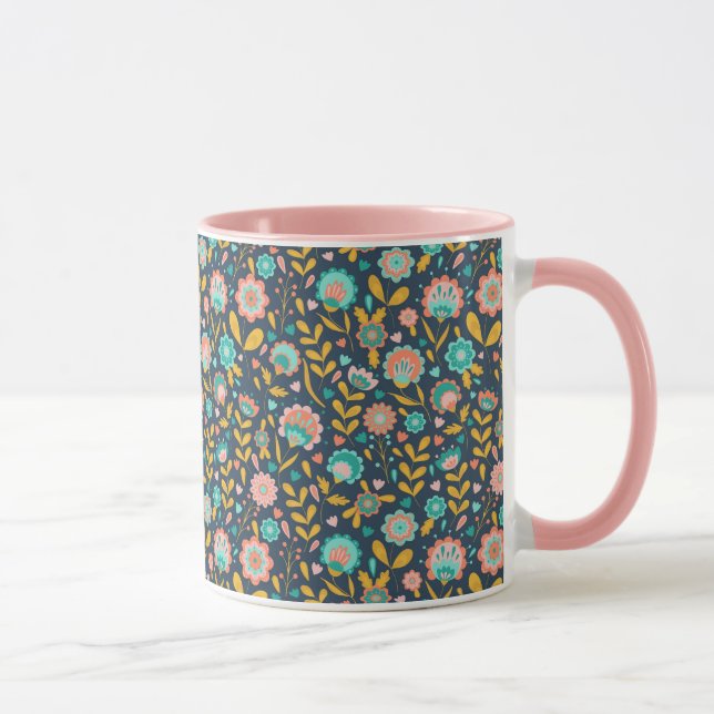 Folk Art Flower Pattern Mug (Right)