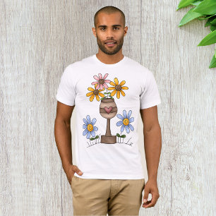 Folk Art Flower Vase with Heart T-Shirt