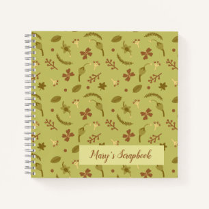 Folk Art Flowers Green Notebook