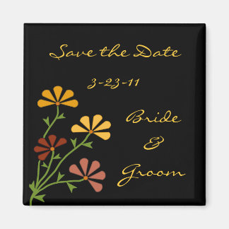 Folk Art Flowers Save the Date Magnet
