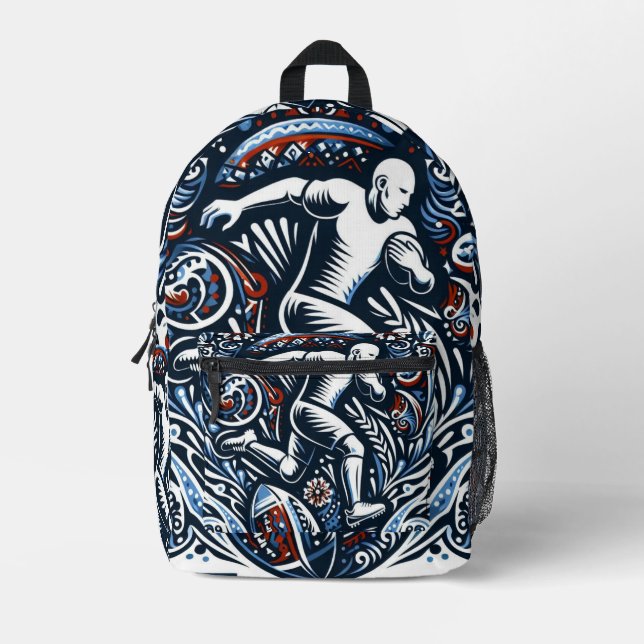 Folk Art Football Symphony" Print Cut Sew Bag Desi (Front)