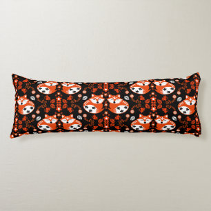Folk Art Fox Print Decor Body Pillow