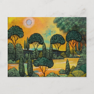 FOLK ART Gentle Morning par carte postale LORI EVE