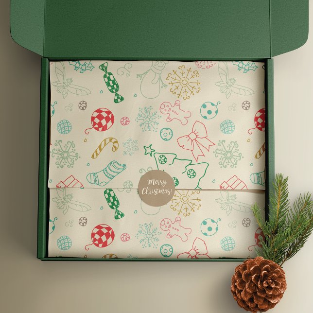 Folk Art Gingerbread Men Christmas Tissue Paper (Creator Uploaded)